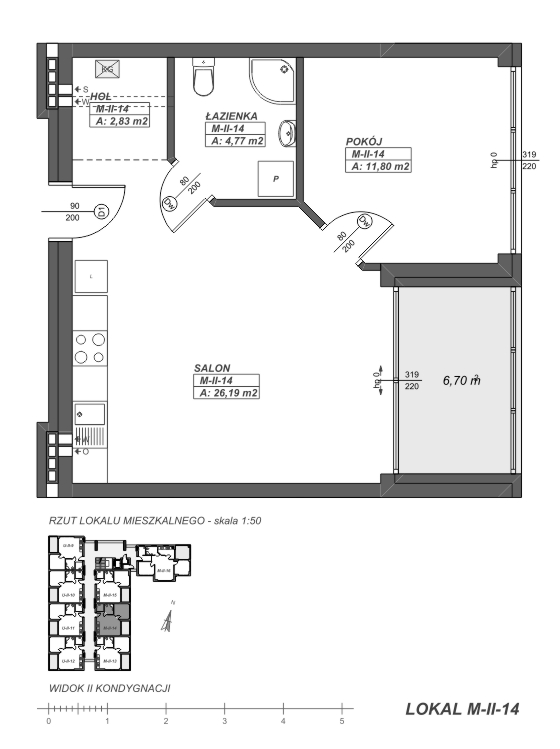rzut apartamentu M-II-14