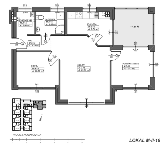 rzut apartamentu M-II-16